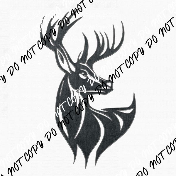 Gray Deer faux embroidery DTF Transfer - We Print U Press DTF Transfers