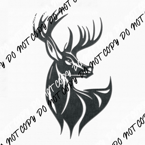 Gray Deer faux embroidery DTF Transfer - We Print U Press DTF Transfers