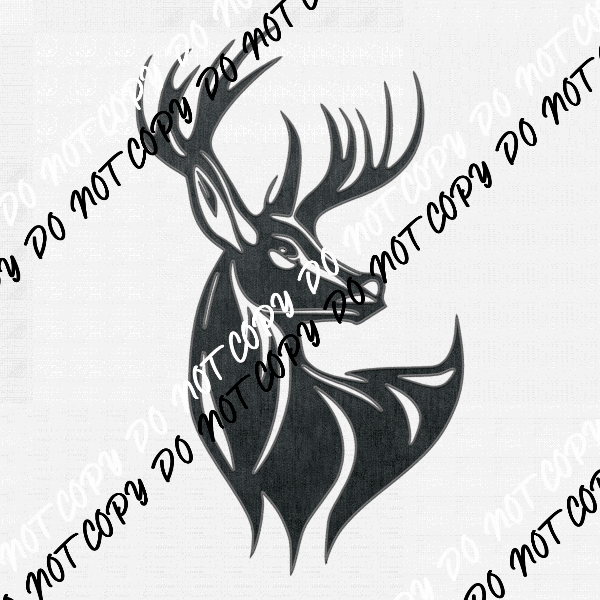 Gray Deer faux embroidery DTF Transfer - We Print U Press DTF Transfers