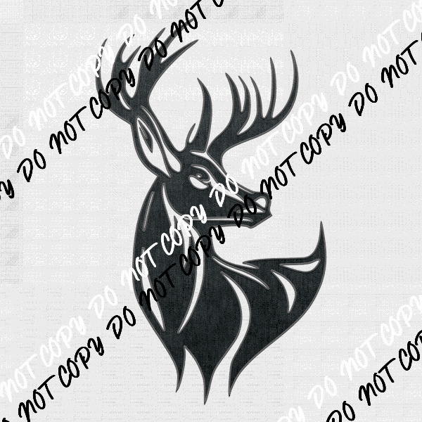 Gray Deer faux embroidery DTF Transfer - We Print U Press DTF Transfers