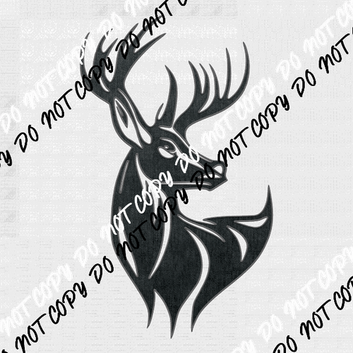 Gray Deer faux embroidery DTF Transfer - We Print U Press DTF Transfers