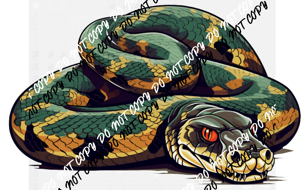 Green Anaconda Snake DTF Transfer - We Print U Press DTF Transfers