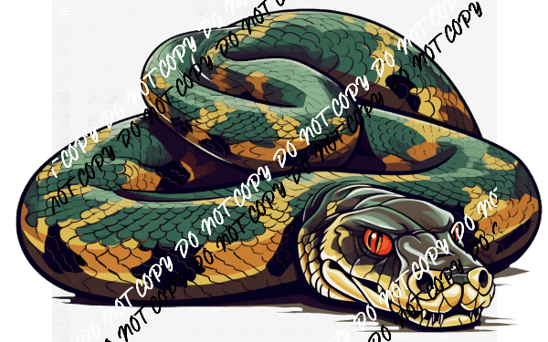 Green Anaconda Snake DTF Transfer - We Print U Press DTF Transfers