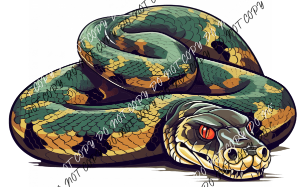 Green Anaconda Snake Dtf Transfer Transfers