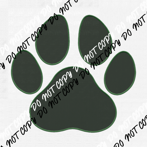 Green Paw Print faux embroidery DTF Transfer - We Print U Press DTF Transfers