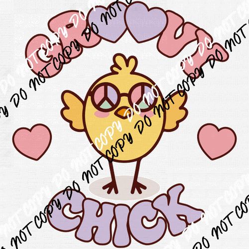 Groovy Chick DTF Transfer - We Print U Press DTF Transfers