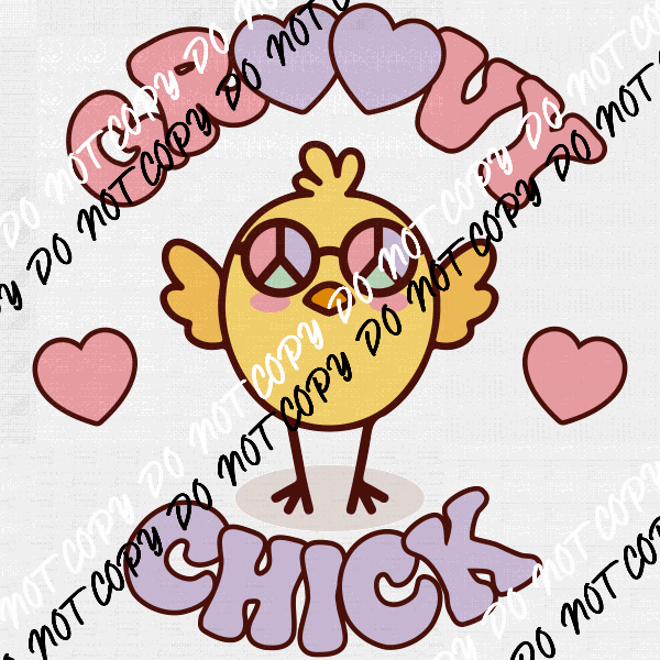 Groovy Chick DTF Transfer - We Print U Press DTF Transfers