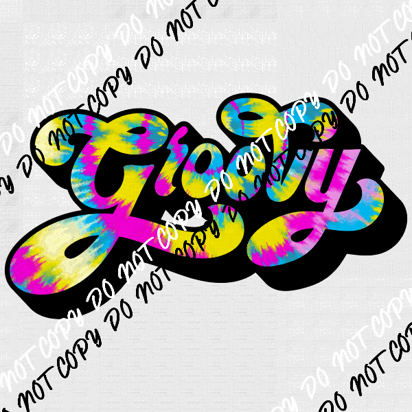 Groovy tie dye DTF Transfer - We Print U Press DTF Transfers