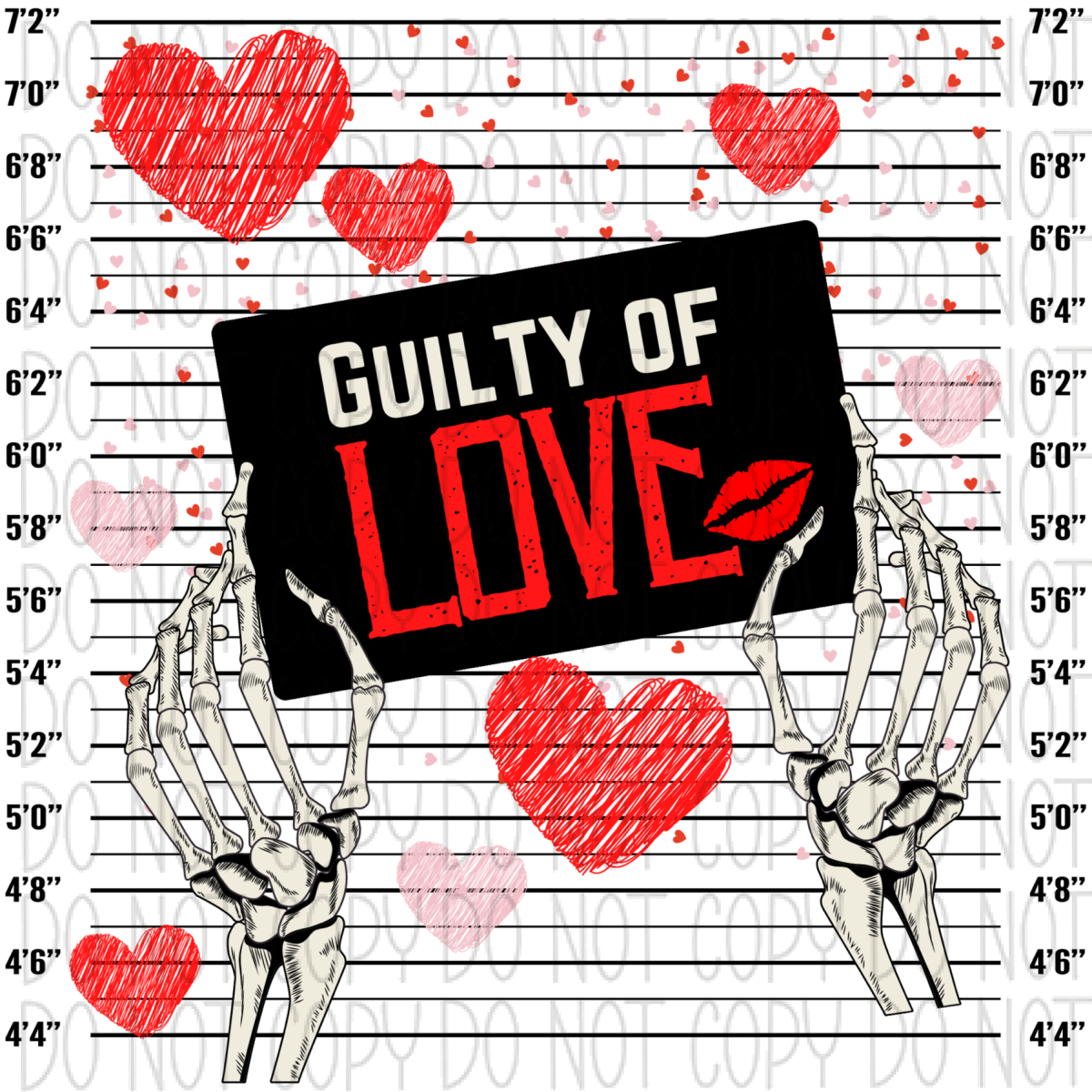 Guilty Of Love Skeleton Hands Dtf Transfer