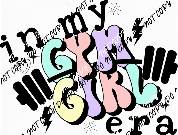 Gym Girl Era Black or Pastel Text DTF Transfer - We Print U Press DTF Transfers