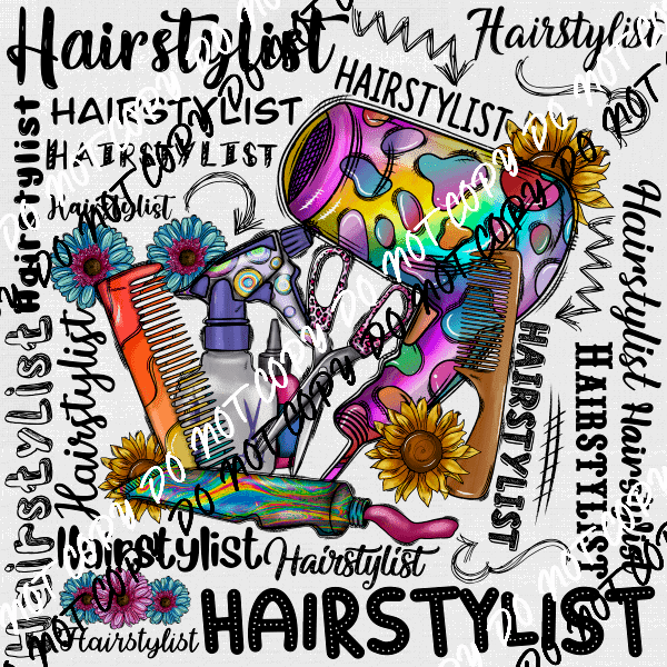 Hair Stylist Word Collage DTF Transfer - We Print U Press DTF Transfers