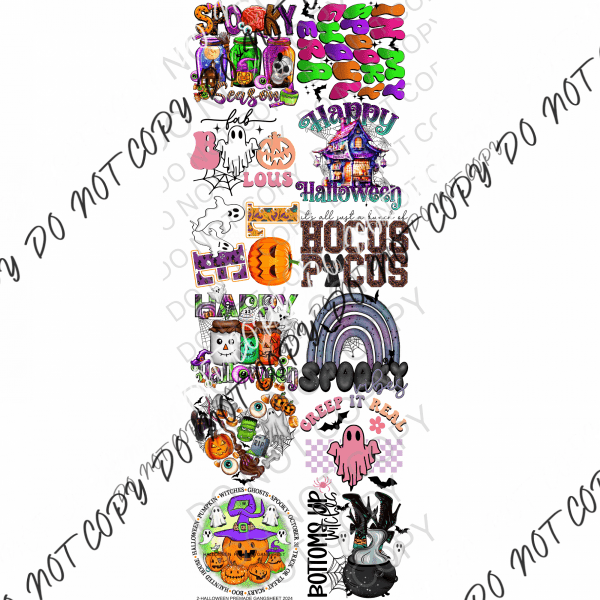 Halloween 2 Premade Bundle Gang Sheet - We Print U Press DTF Transfers