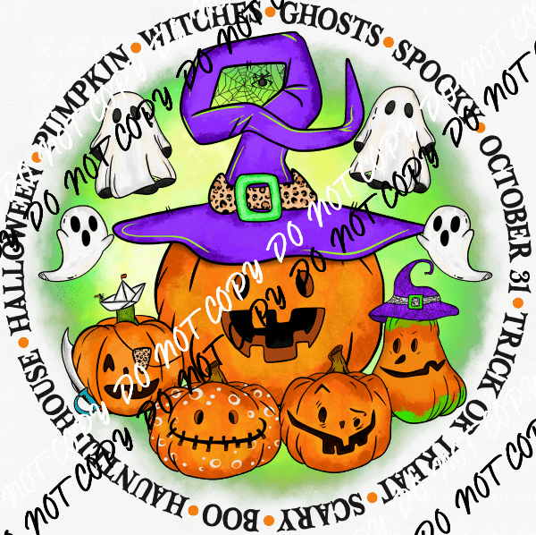 Halloween Definition Pumpkins And Ghosts DTF Transfer - We Print U Press DTF Transfers