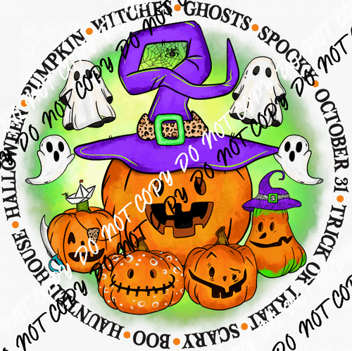 Halloween Definition Pumpkins And Ghosts DTF Transfer - We Print U Press DTF Transfers