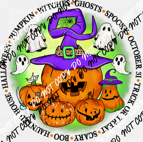 Halloween Definition Pumpkins And Ghosts DTF Transfer - We Print U Press DTF Transfers