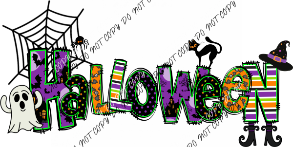 Halloween Fun Font With Spider Web Dtf Transfer Rtp Transfers