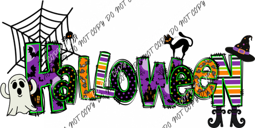 Halloween Fun Font With Spider Web Dtf Transfer Rtp Transfers