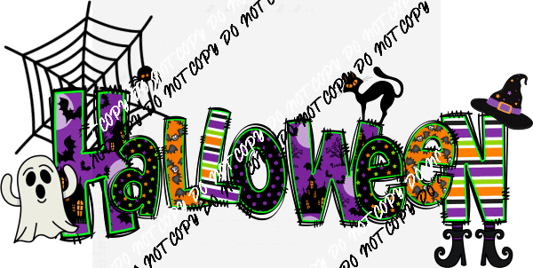 Halloween Fun Font with Spider Web DTF Transfer - We Print U Press DTF Transfers