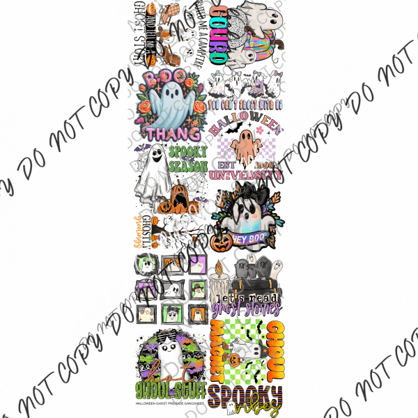 Halloween Ghost Premade Bundle Gang Sheet - We Print U Press DTF Transfers
