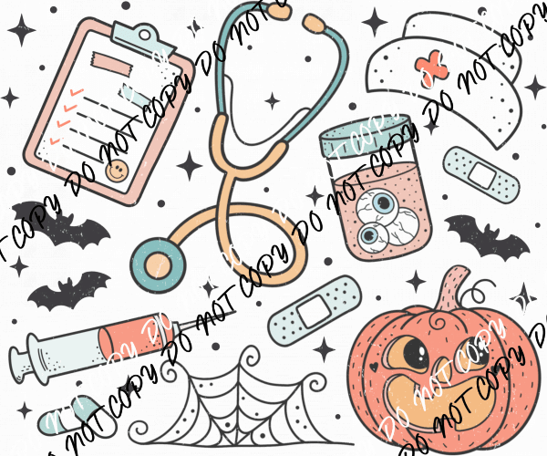 Halloween Nurse Collage DTF Transfer - We Print U Press DTF Transfers