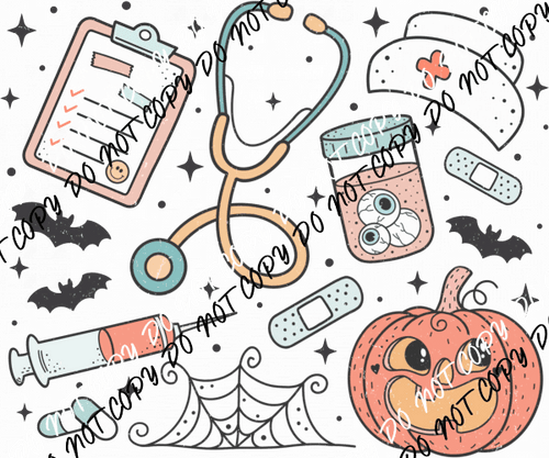 Halloween Nurse Collage DTF Transfer - We Print U Press DTF Transfers