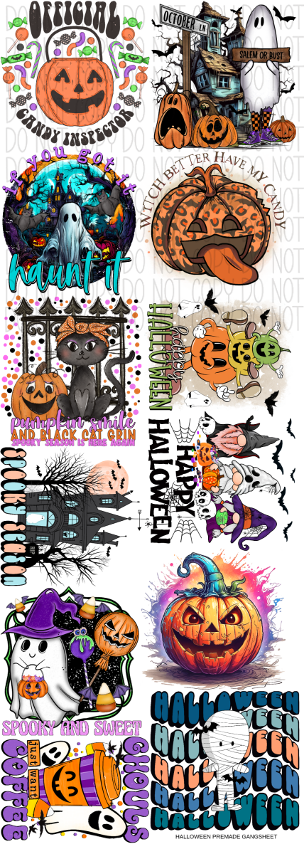 Halloween Premade Bundle 60’ Gang Sheet Dtf Transfers