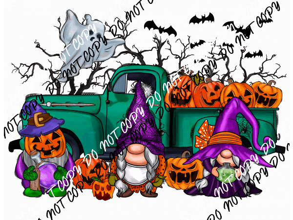 Halloween Truck Gnomes DTF Transfer - We Print U Press DTF Transfers