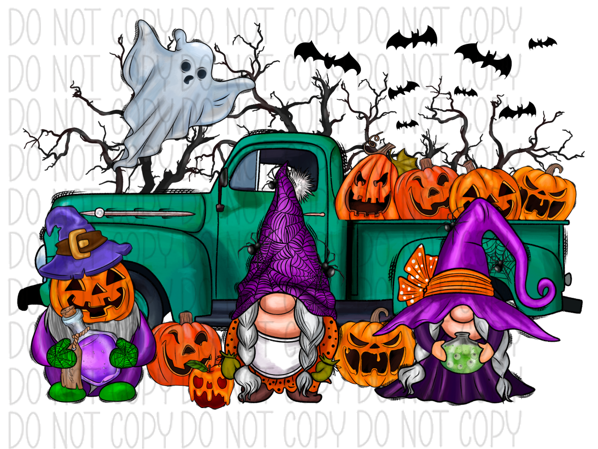 Halloween Truck Gnomes Dtf Transfer