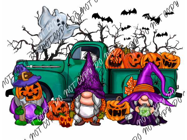 Halloween Truck Gnomes Dtf Transfer