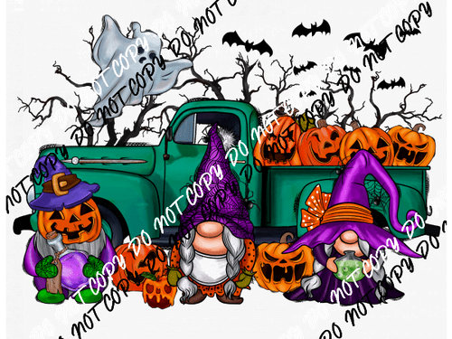 Halloween Truck Gnomes DTF Transfer - We Print U Press DTF Transfers