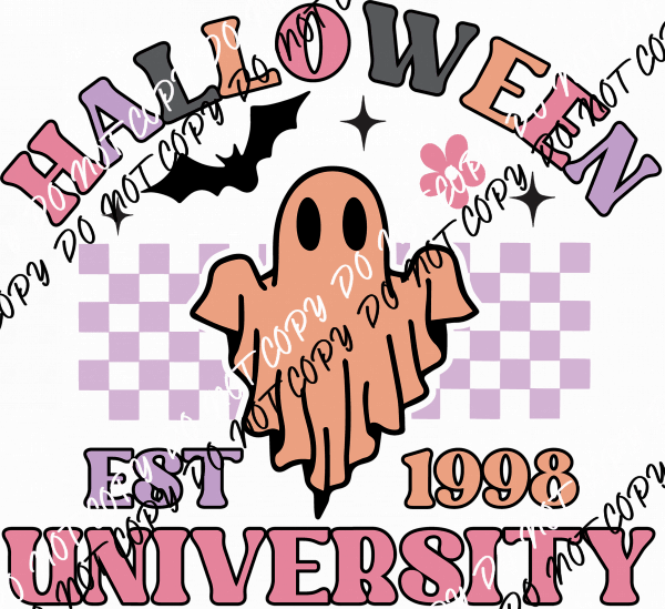 Halloween University Ghost DTF Transfer - We Print U Press DTF Transfers