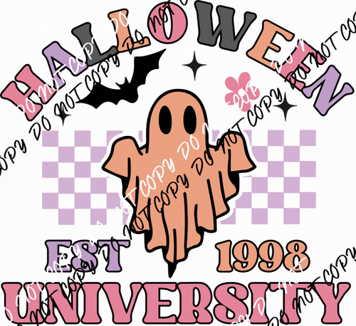 Halloween University Ghost DTF Transfer - We Print U Press DTF Transfers