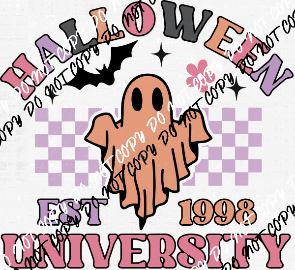Halloween University Ghost DTF Transfer - We Print U Press DTF Transfers