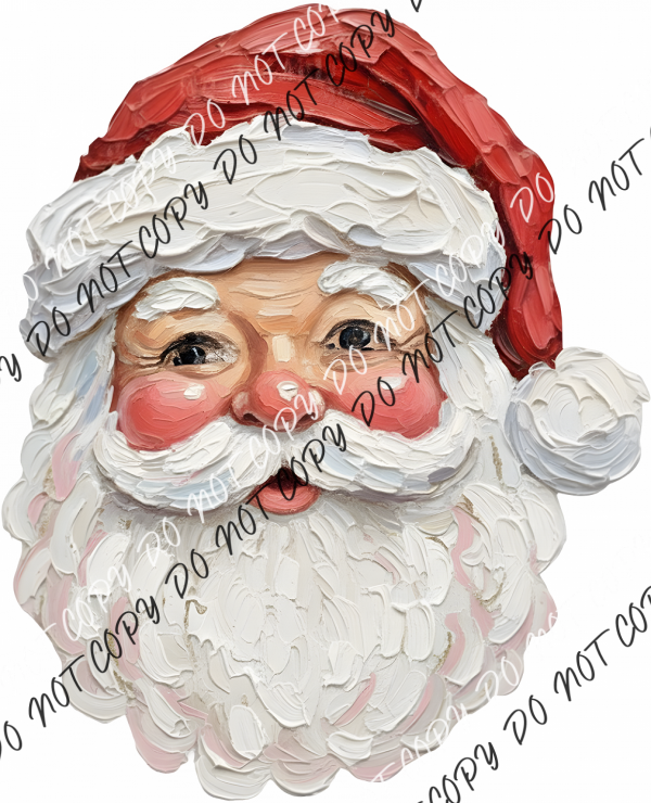 Hand Painted Santa Christmas DTF Transfer RTP DTF Transfers