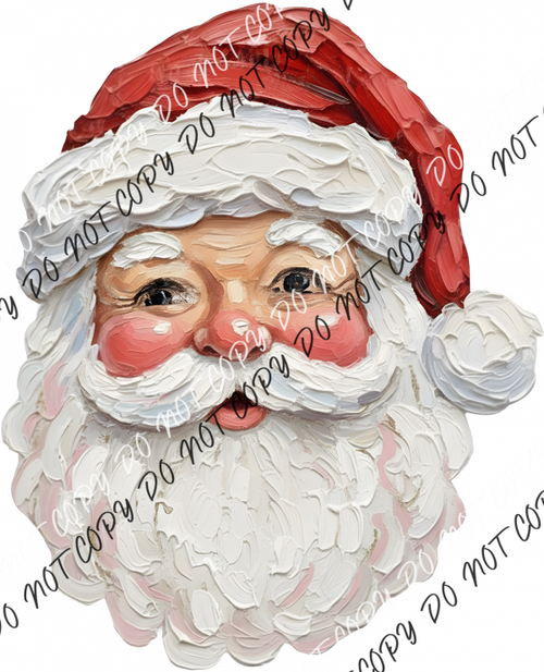 Hand Painted Santa Christmas DTF Transfer RTP DTF Transfers