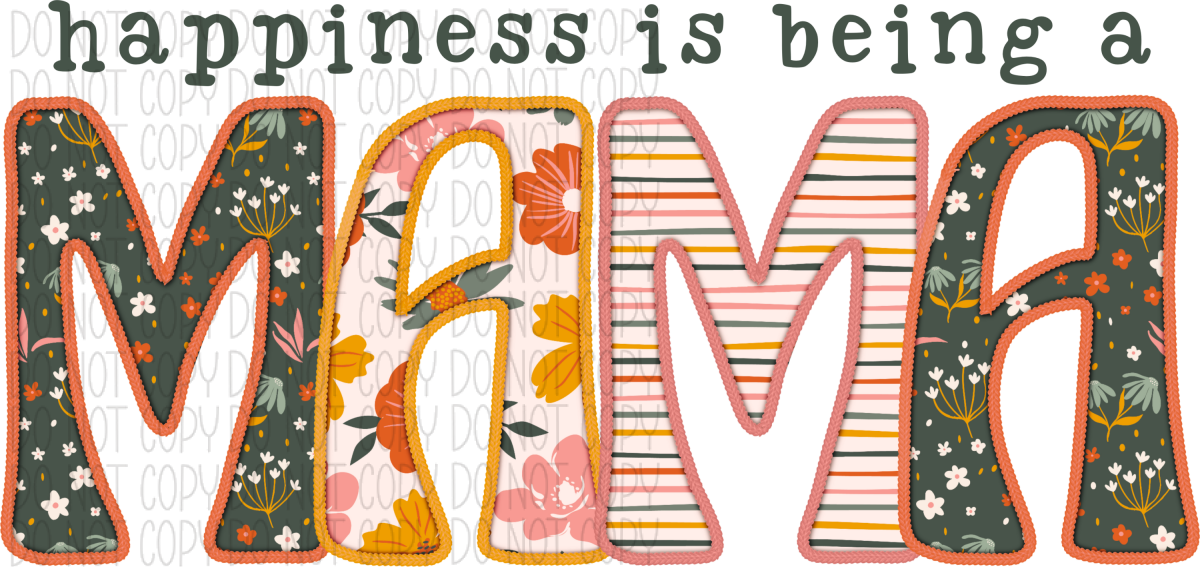 Happiness Is Being A Mama Orange Faux Embroidery Dtf Transfer Rtp Transfers