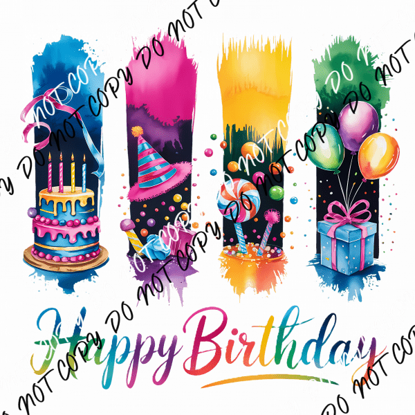 Happy Birthday DTF Transfer - We Print U Press DTF Transfers