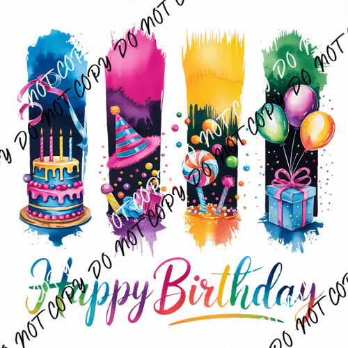 Happy Birthday DTF Transfer - We Print U Press DTF Transfers