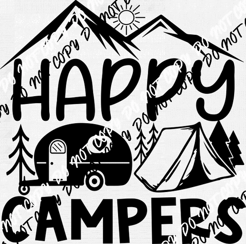 Happy Campers DTF Transfer - We Print U Press DTF Transfers