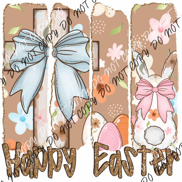 Happy Easter Brushstroke DTF Transfer RTP DTF Transfers