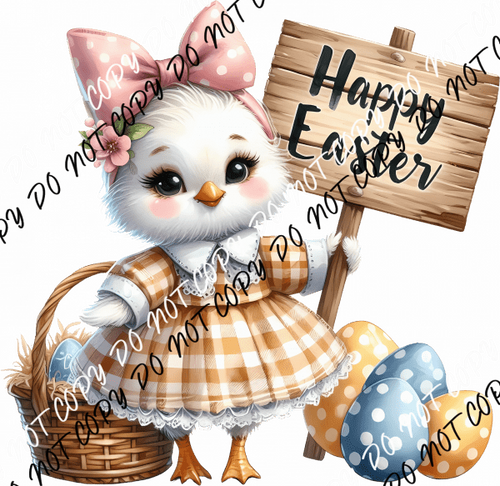 Happy Easter Chick DTF Transfer - We Print U Press DTF Transfers