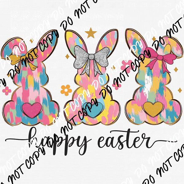 Happy Easter Coquette Bunny DTF Transfer - We Print U Press DTF Transfers
