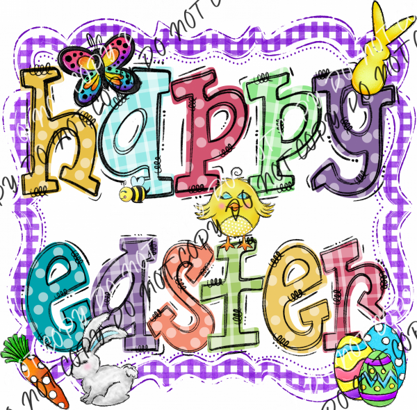 Happy Easter Frame Dtf Transfer Rtp Transfers