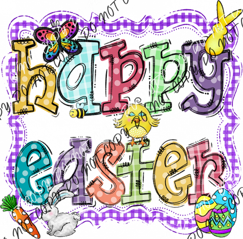 Happy Easter Frame Dtf Transfer Rtp Transfers