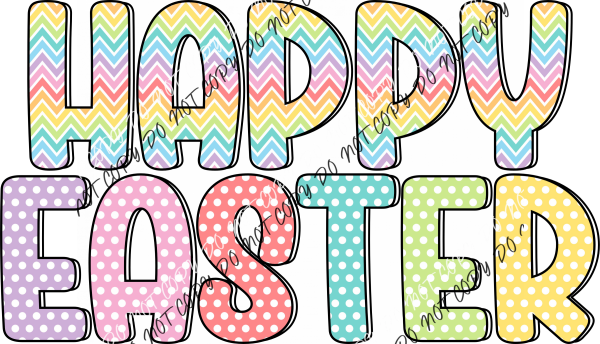 Happy Easter Pastel Letters Dtf Transfer