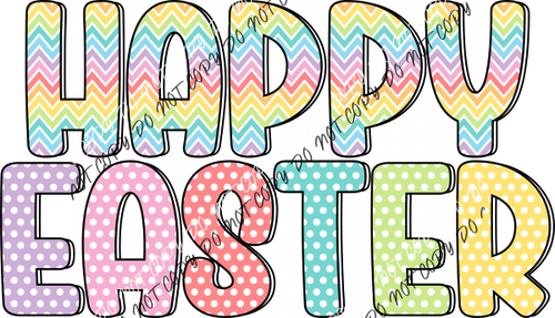 Happy Easter Pastel Letters Dtf Transfer