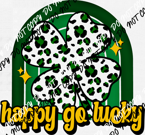 Happy Go Lucky Shamrock Rainbow DTF Transfer - We Print U Press DTF Transfers