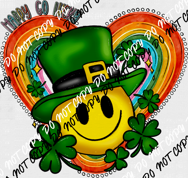 Happy Go Lucky Smiley DTF Transfer - We Print U Press DTF Transfers