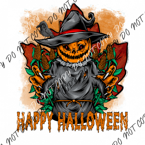 Happy Halloween Pumpkin Witch Scarecrow Dtf Transfer Transfers