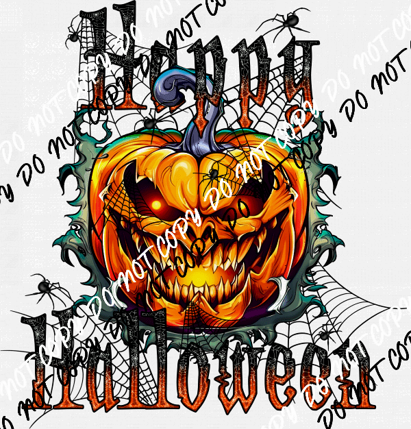 Happy Halloween Scary Jack O Lantern DTF Transfer - We Print U Press DTF Transfers